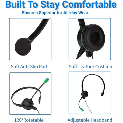 Wired Headset: 3.5mm Single Ear Headphone Gaming Headset – In Use