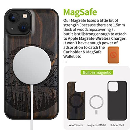 Wood Case: Carveit Magnetic iPhone 13 Case Natural Wood – Packaging