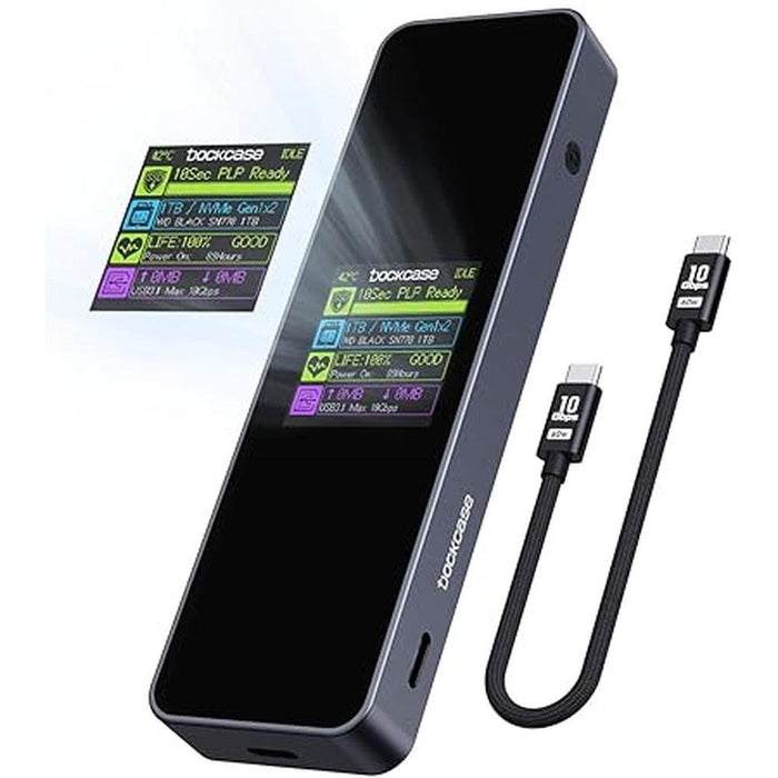 NVMe Support: DOCKCASE Visual Smart M.2 NVMe SSD Enclosure – Front View