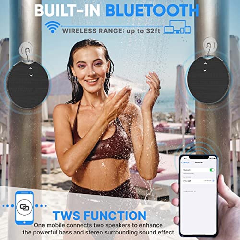 Portable Bluetooth Speaker: Pyle Mini IPX7 Waterproof Super – In Use