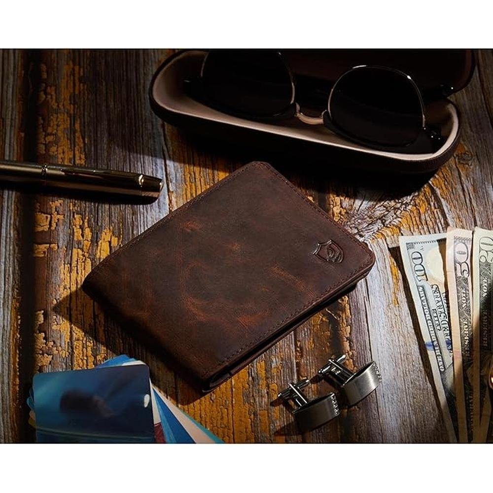 Mens Wallet: Real Leather Bifold RFID Blocking High – Packaging