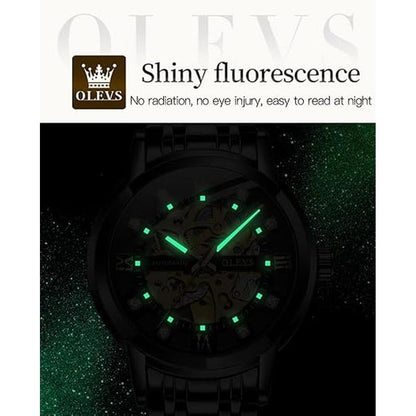 Olevs Men's Gold Skeleton Watch – Packaging