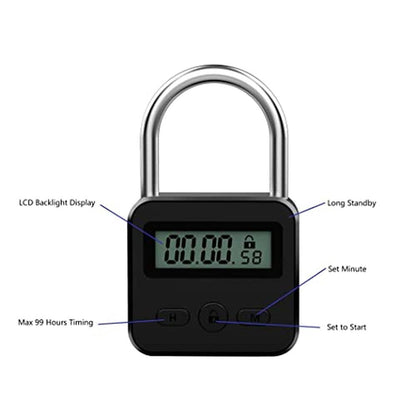 Advanced Time Management: Enajucy Metal Timer Lock – Close-up Detail