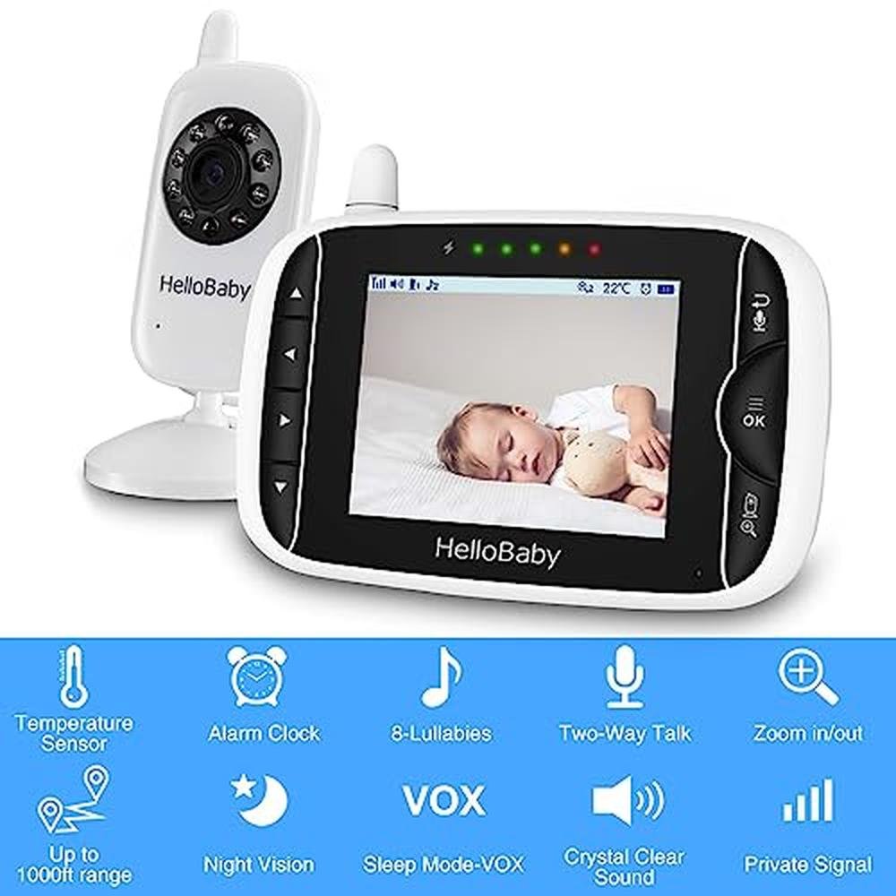 Audio Video Baby Monitor: 3.2inch LCD Display with Infrared – Side View