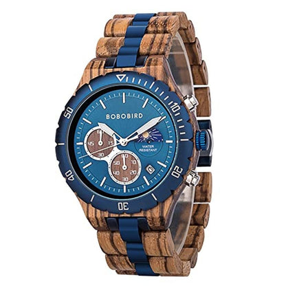 BOBO BIRD Mens Quartz Wooden Watch – Front View