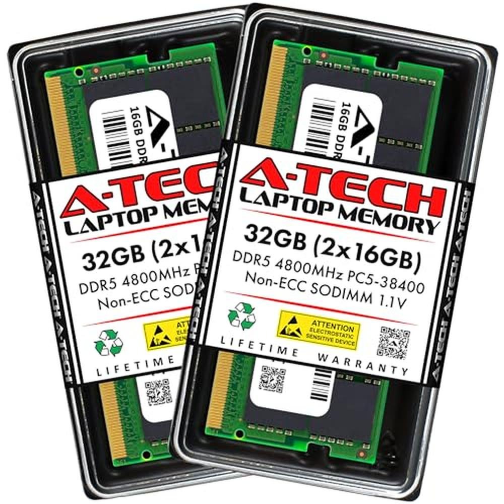 Tech 32GB: A-Tech 32GB Kit 2x16GB DDR5 4800MHz – Front View