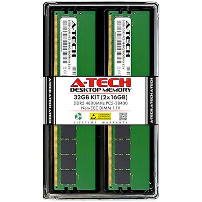 Tech 32GB: A-Tech 32GB Kit 2x16GB DDR5 4800MHz – Front View