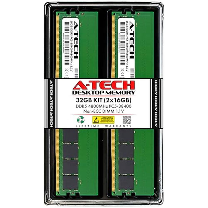 Tech 32GB: A-Tech 32GB Kit 2x16GB DDR5 4800MHz – Front View
