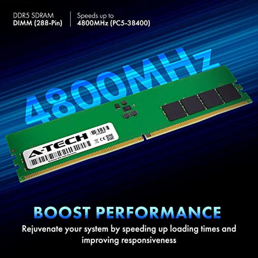 Tech 64GB: A-Tech 64GB Kit 2x32GB DDR5 4800MHz – Side View