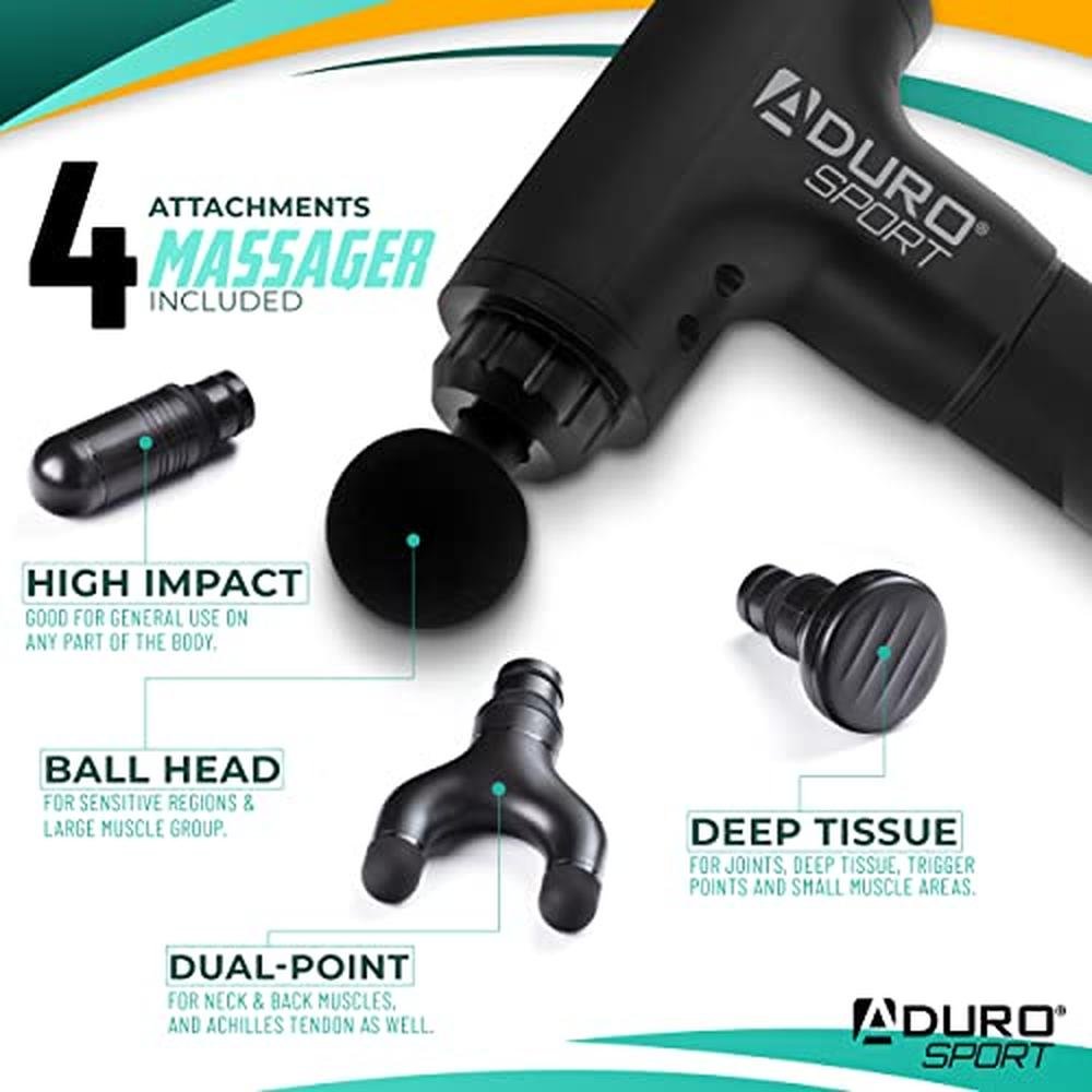 Gun Massage: Aduro Percussion Massage Gun Deep Tissue – Close-up Detail