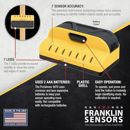 Sensors Stud Finder: Franklin ProSensor M70 7-Sensor Wood – Packaging