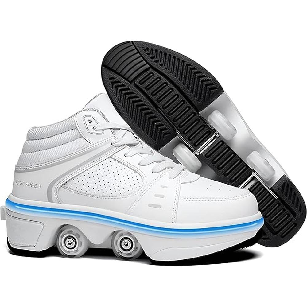 Roller Shoes: Pairobin 2-in-1 Retractable 4 Wheels – Front View