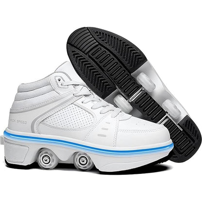 Roller Shoes: Pairobin 2-in-1 Retractable 4 Wheels – Front View
