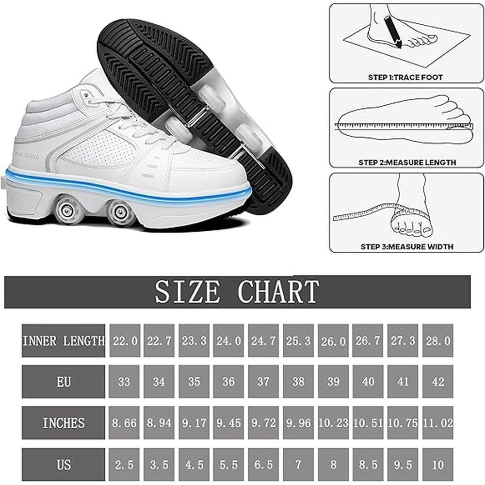 Roller Shoes: Pairobin 2-in-1 Retractable 4 Wheels – Side View