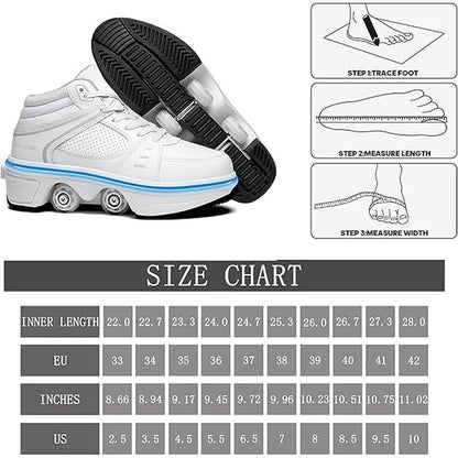 Roller Shoes: Pairobin 2-in-1 Retractable 4 Wheels – Side View