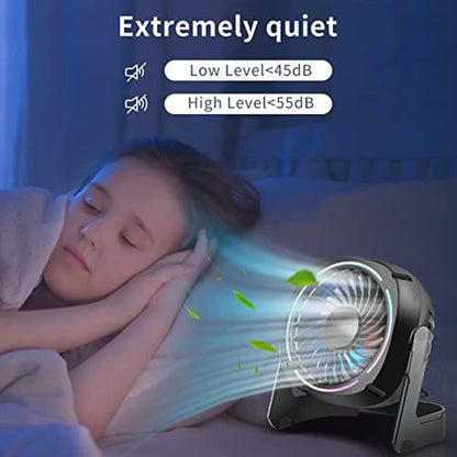 Punoge Small USB Desk Fan: 5.3 Inch Portable Table Fan – Close-up Detail