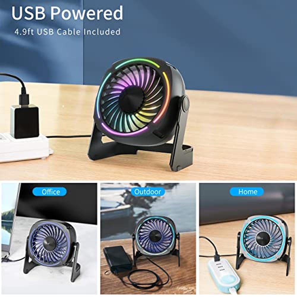 Punoge Small USB Desk Fan: 5.3 Inch Portable Table Fan – Packaging