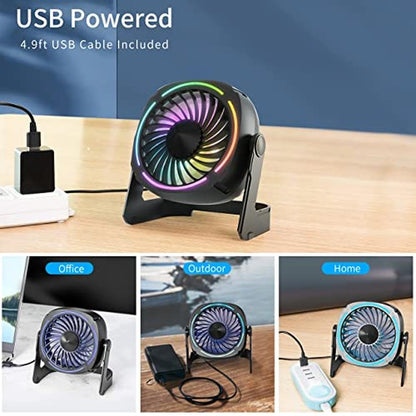 Punoge Small USB Desk Fan: 5.3 Inch Portable Table Fan – Packaging