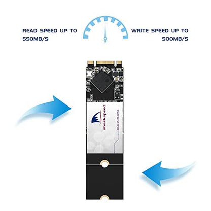 64GB Internal SSD: SHARKSPEED M.2 2280 NGFF Plus 3D NAND – Side View