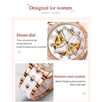 Premium OLEVS Women's Rose Gold Automatic Watches with – In Use