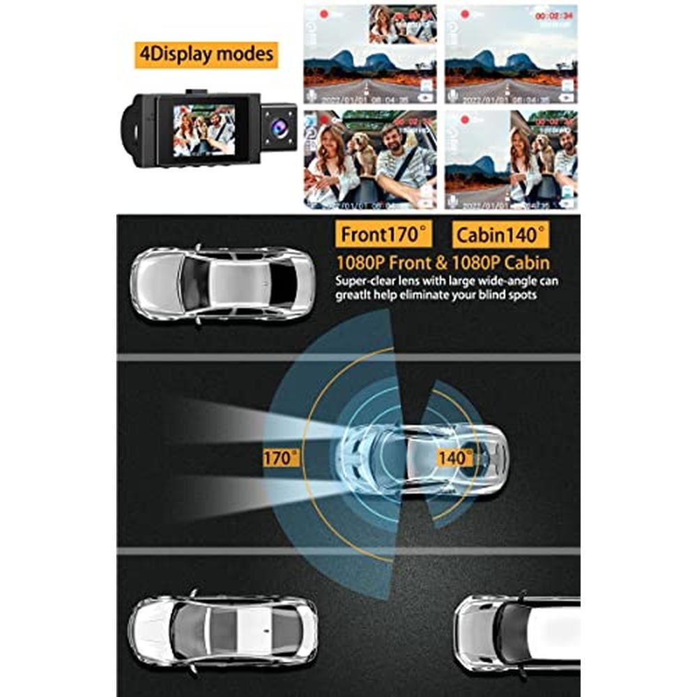 Dash Camera: Dual Dash Cam Front and Inside FHD 1080P – Close-up Detail