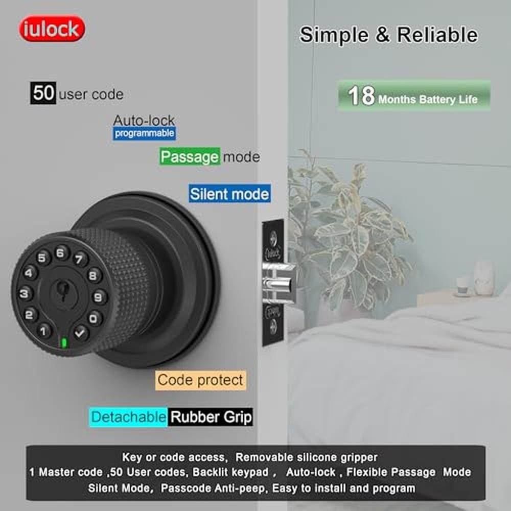 Smart Door Locks: iulock Keypad & Key Lock – Side View
