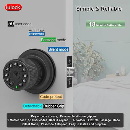 Smart Door Locks: iulock Keypad & Key Lock – Side View