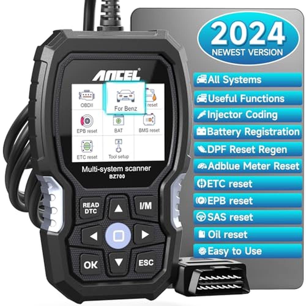 ANCEL BZ700: Professional OBD2 Scanner for Mercedes Benz – Front View