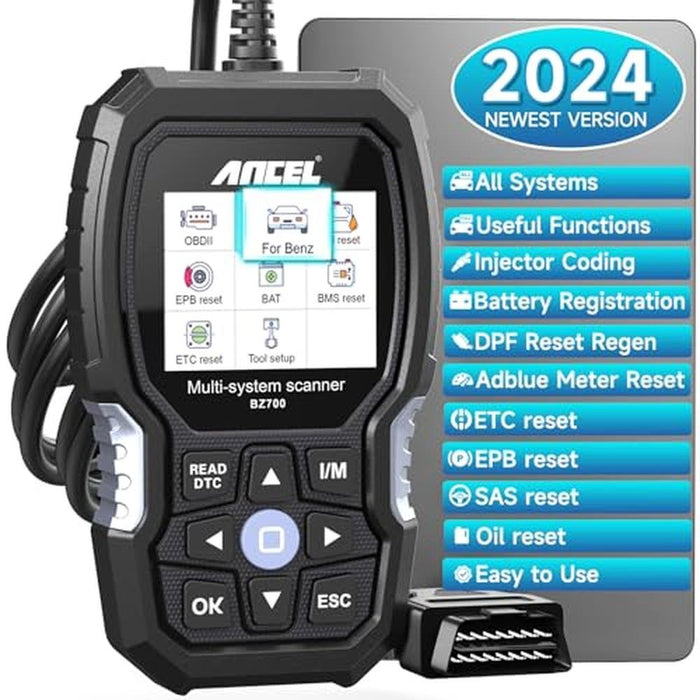 ANCEL BZ700: Professional OBD2 Scanner for Mercedes Benz – Front View