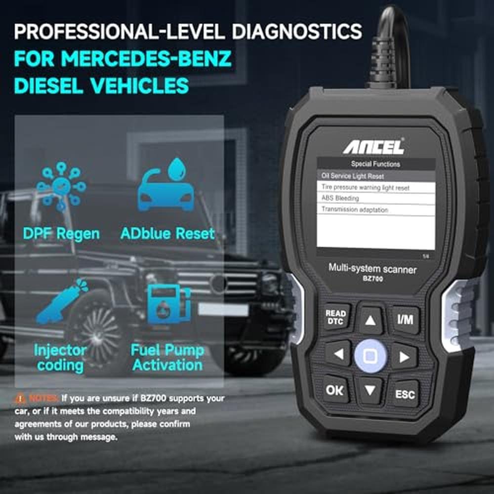 ANCEL BZ700: Professional OBD2 Scanner for Mercedes Benz – In Use