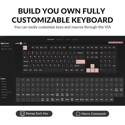 Keychron K10 Pro: Wireless Custom Mechanical Keyboard Full – Side View