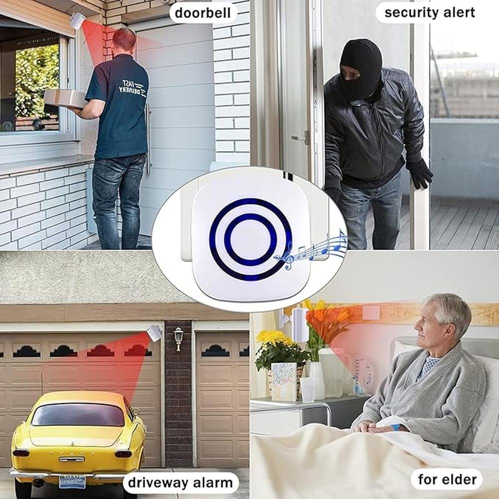 Alarm Motion Sensor: BESTOONE Long Range Wireless Driveway – Side View