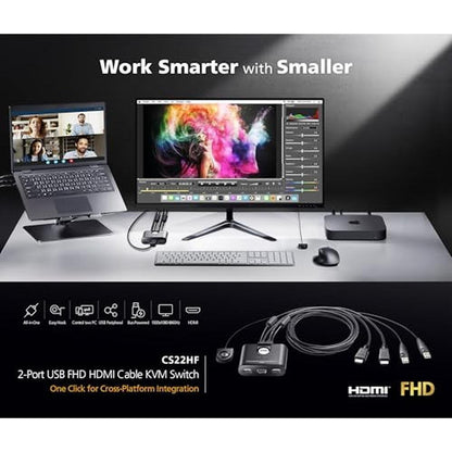 ATEN CS22HF: 2-Port USB FHD HDMI KVM Switch – Close-up Detail
