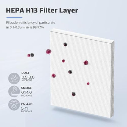 MK04 Filter: Aroeve MK04/MG04JH 4-in-1 H13 True HEPA Filter – Close-up Detail