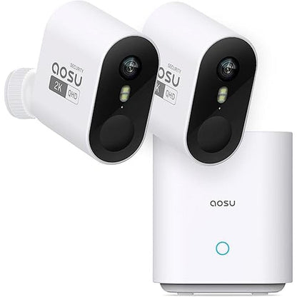 AOSU Security Cameras: Wireless Outdoor Home System – Front View