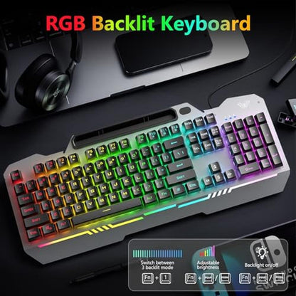 Keyboard Gaming: AULA T102 104 Keys Gaming Keyboard and – Side View