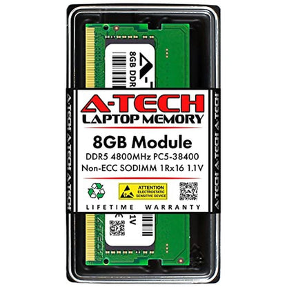 A-Tech 8GB RAM: DDR5 4800MHz PC5-38400 CL40 SODIMM – Front View