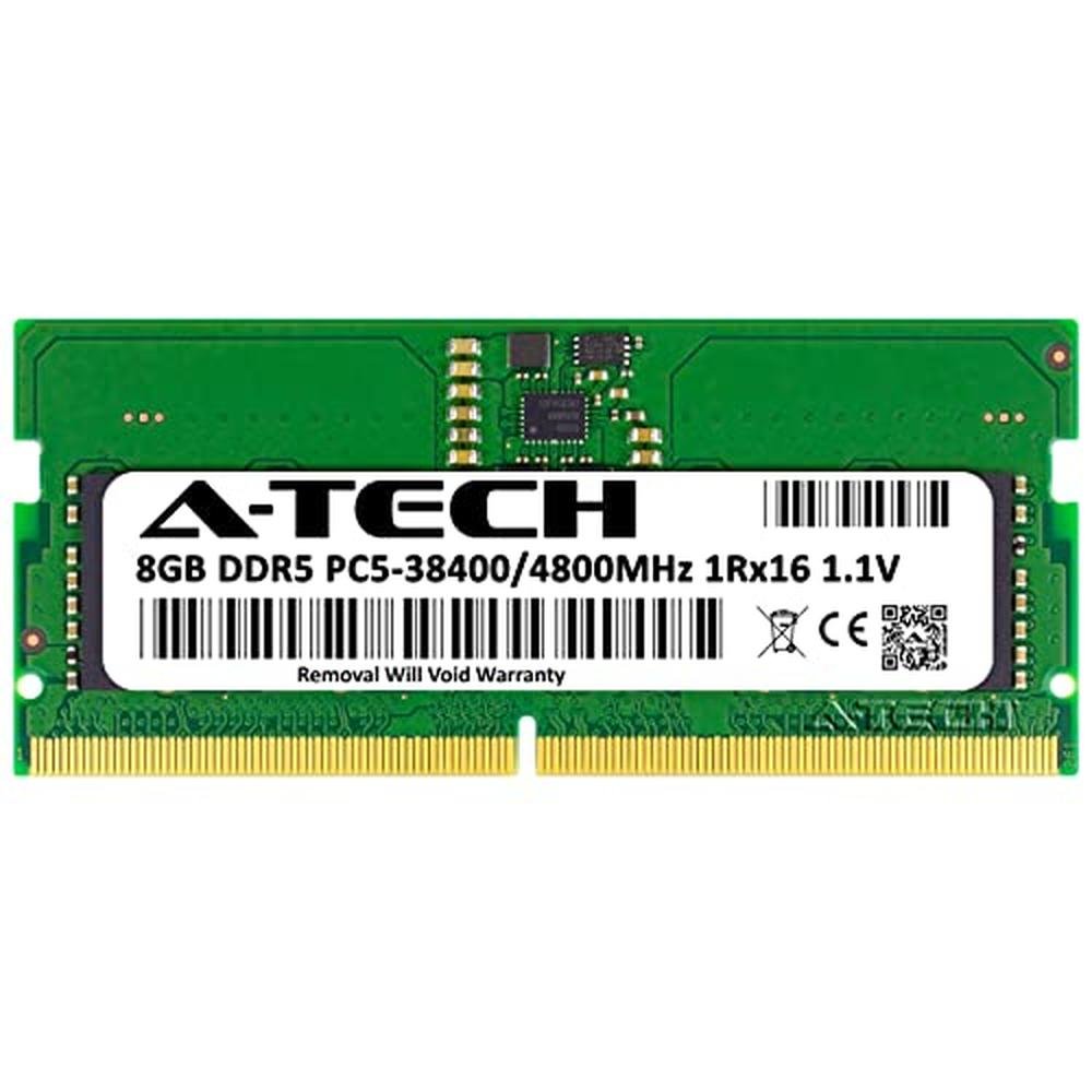 A-Tech 8GB RAM: DDR5 4800MHz PC5-38400 CL40 SODIMM – Side View