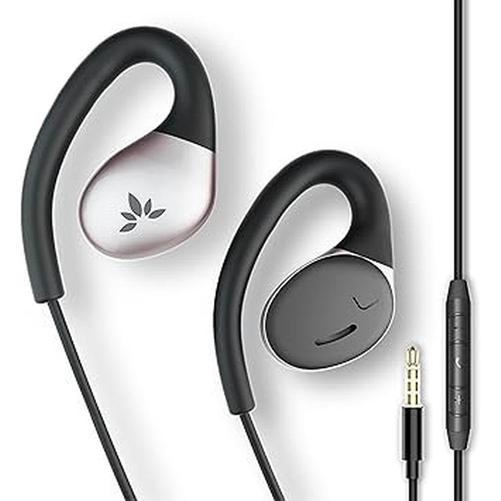 5mm Aux: Avantree Resolve 3.5mm AUX Wired Open-Ear Earbuds – Front View