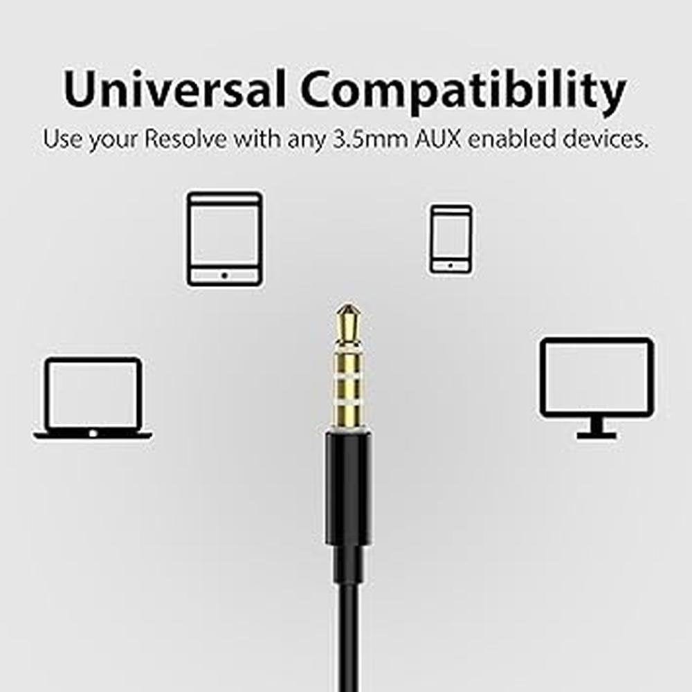 5mm Aux: Avantree Resolve 3.5mm AUX Wired Open-Ear Earbuds – Side View