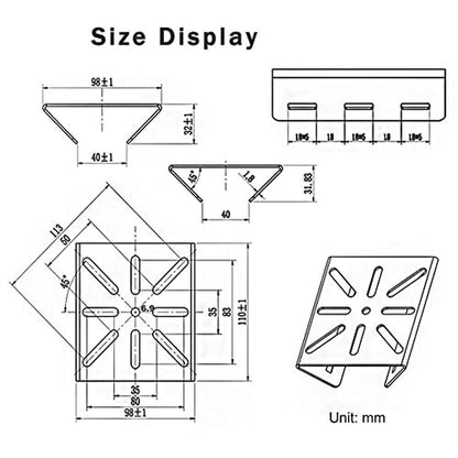 Vertical Pole: Universal Mount Adapter Bracket – Side View