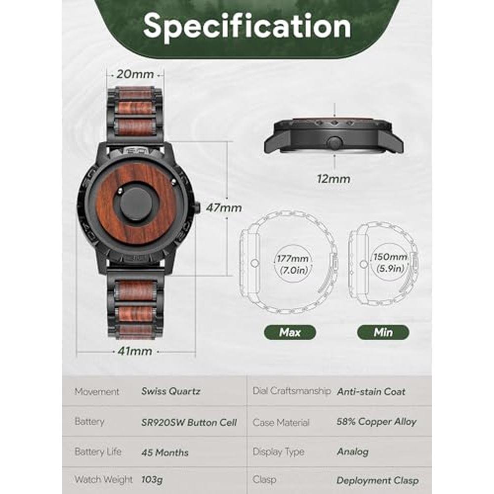 Men Watch: EUTOUR Magnet Watch 40mm – Packaging