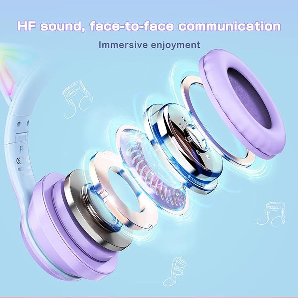 Bluetooth Cat Ear Headphones for Kids & Adults – In Use
