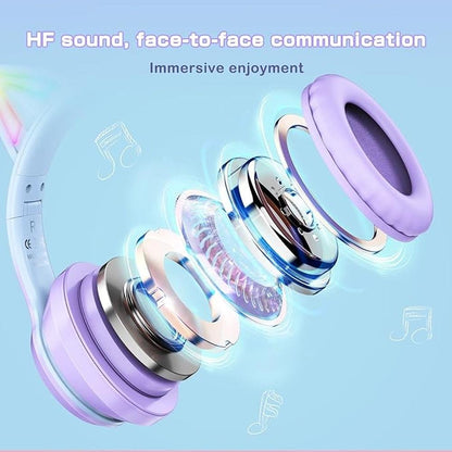 Bluetooth Cat Ear Headphones for Kids & Adults – In Use