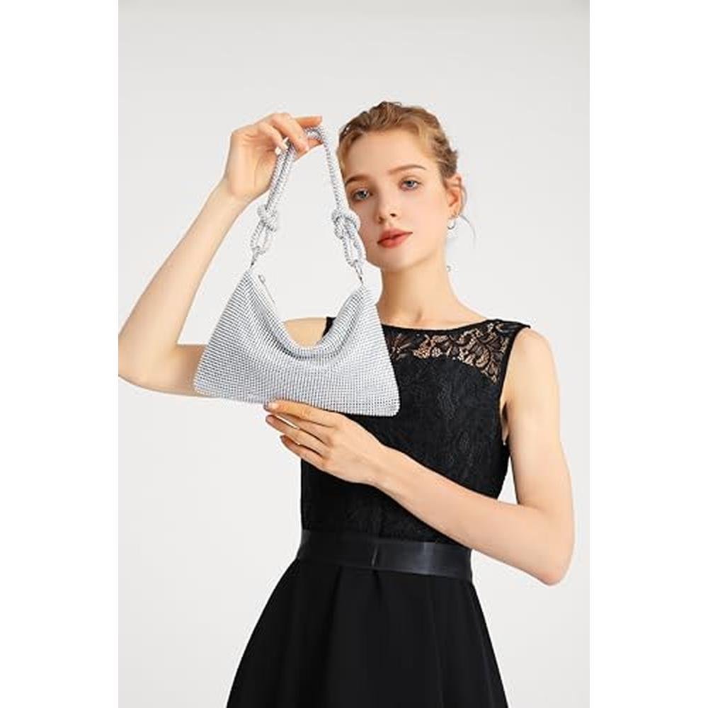 Yuwita Rhinestone Purse: YUWITA Mini Handbag Sparkly – Side View