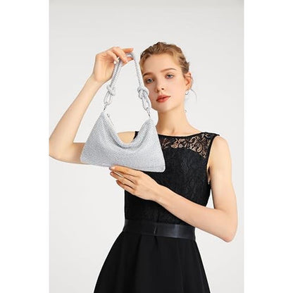 Yuwita Rhinestone Purse: YUWITA Mini Handbag Sparkly – Side View