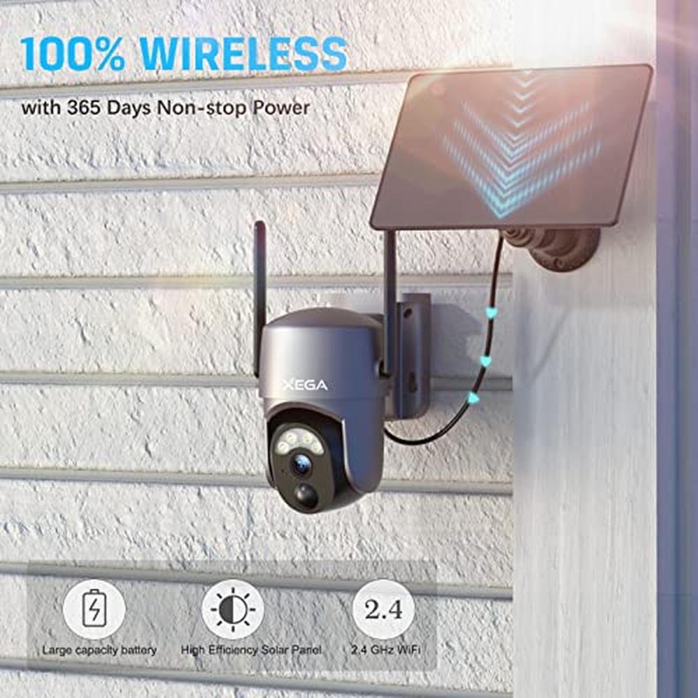 Security Camera: Xega 2-Pack Wireless Outdoor 2K 360 PTZ – Side View