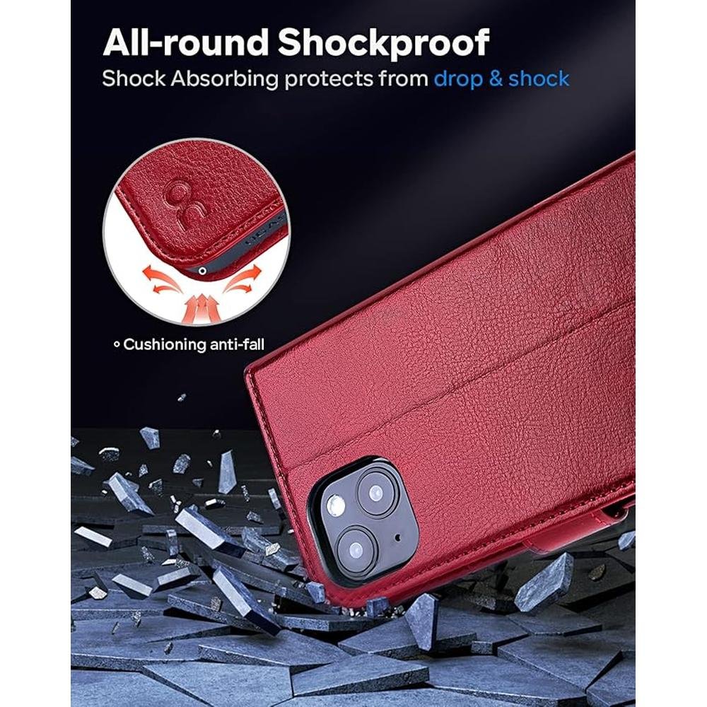 OCASE Compatible with iPhone 14 Wallet Case – Close-up Detail