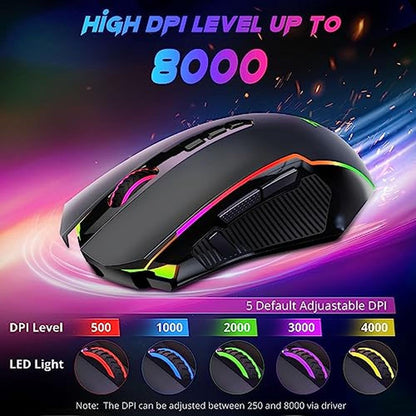 Redragon Gaming Mouse: Wireless Mouse Gaming with 8000 DPI – In Use