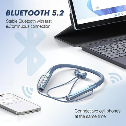 Neckband Bluetooth Headphones Wireless Earbuds with – In Use